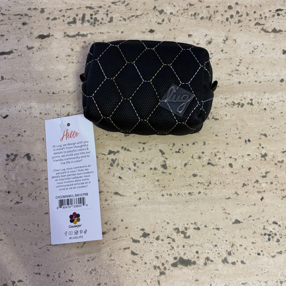 Lug Choo Choo Mini Pill Box Vegan Leather black ice pop